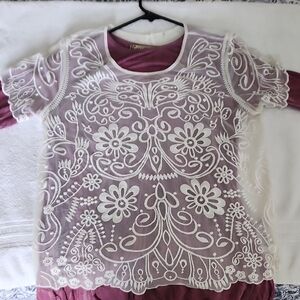 White Embroidered Sheer